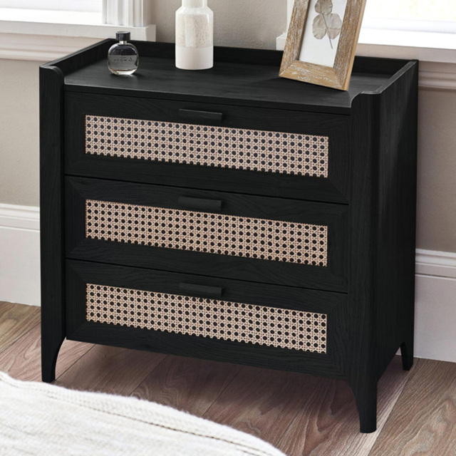 Julian Bowen Sydney 3 Drawer Black Ash Chest of Drawers - Wilko - image 1