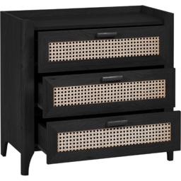 Julian Bowen Sydney 3 Drawer Black Ash Chest of Drawers - Wilko - thumbnail 4