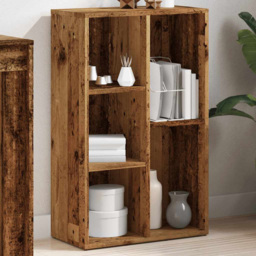vidaXL 5 Shelf Old Wood Bookcase - Size: 80 x 50 x 25cm - Brown - Wilko - thumbnail 1