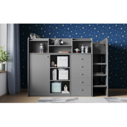 Flair Wizard Junior Single Grey High Sleeper Storage Station - Wilko - thumbnail 3