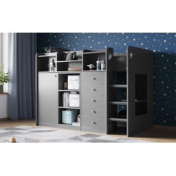 Flair Wizard Junior Single Grey High Sleeper Storage Station - Wilko - thumbnail 4