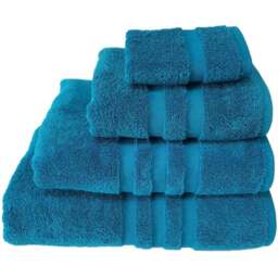 Turkish Cotton Turquoise Terry Dobby Bath Towel - Wilko - thumbnail 1