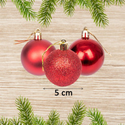 Shatchi 5cm Dark Red Luxury Bauble 9 Pack - Wilko - thumbnail 5