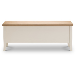 Julian Bowen Davenport 2 Seater Oak and Ivory Storage Dining Bench - Size: 34 x 120 x 46cm - Cream - Wilko - thumbnail 4
