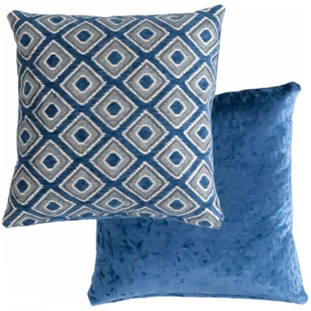 Serene Nevada Navy Cushion Cover 43 x 43cm - Blue - Wilko - image 1