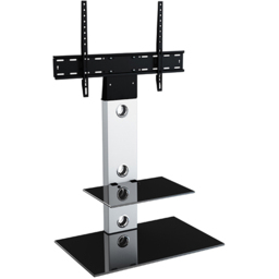 AVF Lesina 65 inch Silver and Black Glass TV Mount Pedestal Stand - Size: 44.7 x 70 x 117.7cm - Multi - Wilko - thumbnail 3