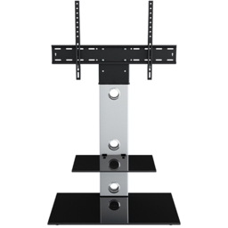AVF Lesina 65 inch Silver and Black Glass TV Mount Pedestal Stand - Size: 44.7 x 70 x 117.7cm - Multi - Wilko - thumbnail 5