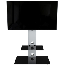 AVF Lesina 65 inch Silver and Black Glass TV Mount Pedestal Stand - Size: 44.7 x 70 x 117.7cm - Multi - Wilko - thumbnail 7