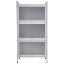 H&O Direct 3 Door Vertical Flip-Up Design File Cabinet - Size: 121 x 60 x 37.5cm - White - Wilko - thumbnail 3