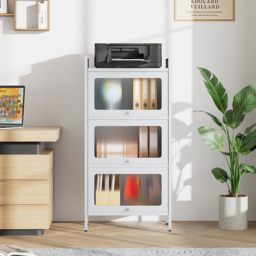 H&O Direct 3 Door Vertical Flip-Up Design File Cabinet - Size: 121 x 60 x 37.5cm - White - Wilko - thumbnail 7