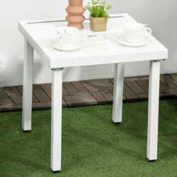 Outsunny Garden Side Table with Umbrella Hole - Size: 51 x 51 x 51cm - White - Wilko - thumbnail 1