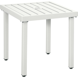 Outsunny Garden Side Table with Umbrella Hole - Size: 51 x 51 x 51cm - White - Wilko - thumbnail 3