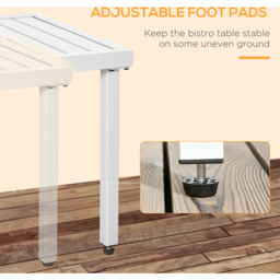 Outsunny Garden Side Table with Umbrella Hole - Size: 51 x 51 x 51cm - White - Wilko - thumbnail 7