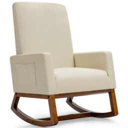 Costway Beige Rocking Armchair - Size: Single - Cream - Wilko - thumbnail 3