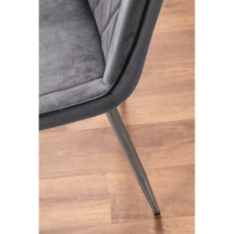 Furniturebox Arona Cesano 4 Seater Round Dining Set Grey and Chrome - Wilko - thumbnail 7