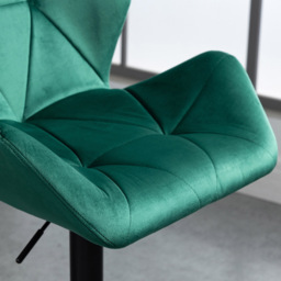 Portland Green Luxurious Velvet Touch Bar Stool Set of 2 - Wilko - thumbnail 4