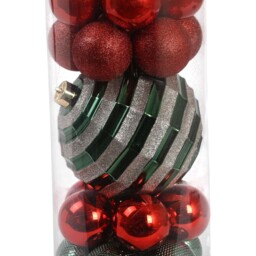 Set of 32 Chalet Baubles Red - Santa's Chalet - Wilko - thumbnail 3