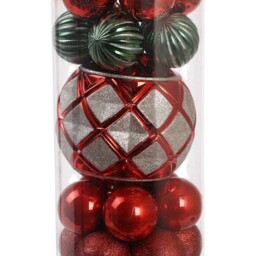 Set of 32 Chalet Baubles Red - Santa's Chalet - Wilko - thumbnail 4