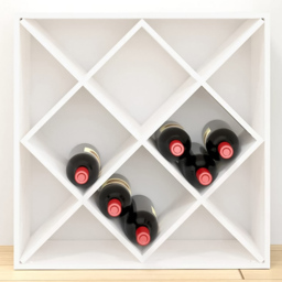 vidaXL 12 Shelf White Freestanding Wine Cabinet - Size: 62 x 62 x 25cm - Wilko - thumbnail 1