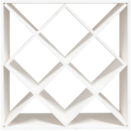 vidaXL 12 Shelf White Freestanding Wine Cabinet - Size: 62 x 62 x 25cm - Wilko - thumbnail 5