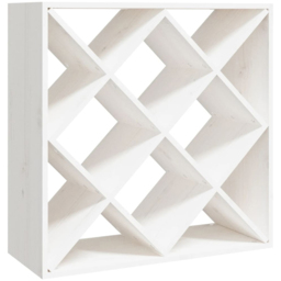 vidaXL 12 Shelf White Freestanding Wine Cabinet - Size: 62 x 62 x 25cm - Wilko - thumbnail 3