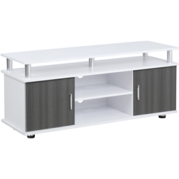 Portland 2 Door 3 Shelf White and Grey TV Cabinet - Size: 120 x 40 x 52cm - Wilko - thumbnail 3