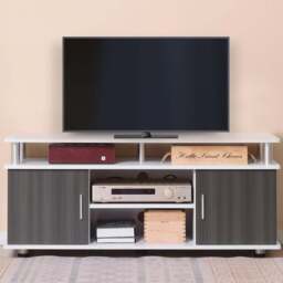 Portland 2 Door 3 Shelf White and Grey TV Cabinet - Size: 120 x 40 x 52cm - Wilko