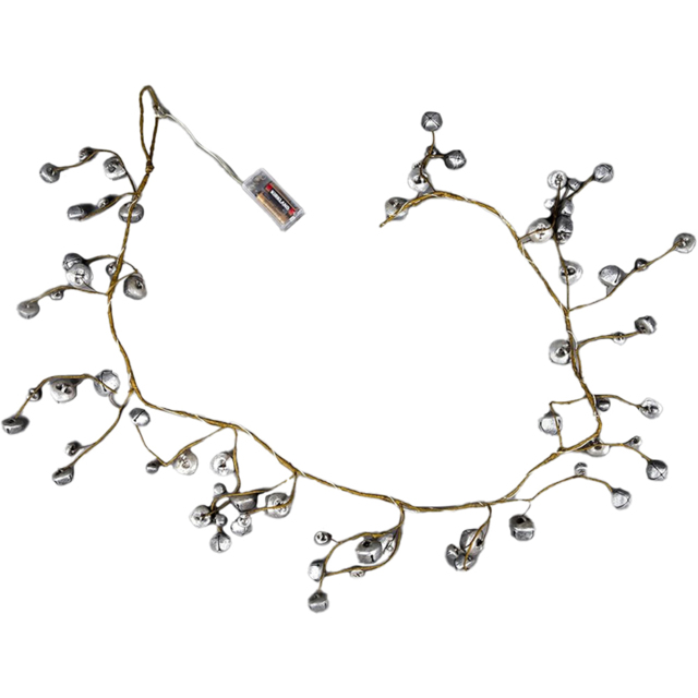 Shatchi Warm White LED Christmas Garland with Silver Bells 150cm - Size: 32 x 10 x 7cm - Wilko - image 1