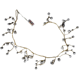 Shatchi Warm White LED Christmas Garland with Silver Bells 150cm - Size: 32 x 10 x 7cm - Wilko - thumbnail 1
