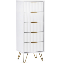Julian Bowen Murano 5 Drawer Matt White Tallboy Chest of Drawers - Wilko - thumbnail 3