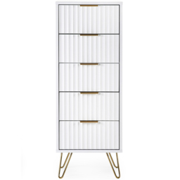 Julian Bowen Murano 5 Drawer Matt White Tallboy Chest of Drawers - Wilko - thumbnail 4