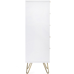Julian Bowen Murano 5 Drawer Matt White Tallboy Chest of Drawers - Wilko - thumbnail 6