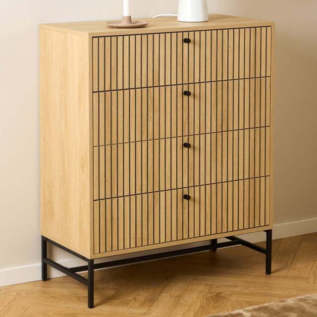Florence Albany 4 Drawer Oak Chest of Drawers - Multi - Furniture To Go - Wilko - image 1