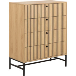 Florence Albany 4 Drawer Oak Chest of Drawers - Multi - Furniture To Go - Wilko - thumbnail 6