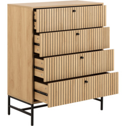 Florence Albany 4 Drawer Oak Chest of Drawers - Multi - Furniture To Go - Wilko - thumbnail 5