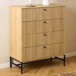 Florence Albany 4 Drawer Oak Chest of Drawers - Multi - Furniture To Go - Wilko - thumbnail 1