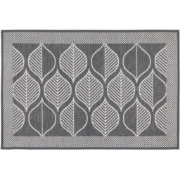 JVL Expression Leaves Rubber Backed Door Mat and Runner Set - Size: 75 x 50 x 5cm - Grey - Wilko - thumbnail 4