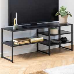 Florence Seaford 3 Shelf Black Metal TV Unit - Furniture To Go - Wilko