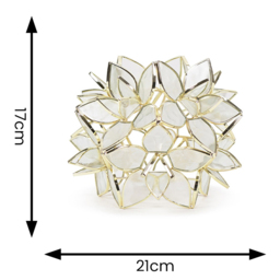 ValueLights Reine Clear Glass Flower Easy Fit Pendant Shade - Size: 17 x 21 x 21cm - White - Wilko - thumbnail 6