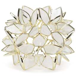 ValueLights Reine Clear Glass Flower Easy Fit Pendant Shade - Size: 17 x 21 x 21cm - White - Wilko