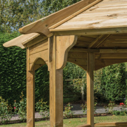 Rowlinson Buckingham Wooden Gazebo - Size: 12 x 12ft - Brown - Wilko - thumbnail 4