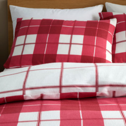 Finlay Check Duvet Set Red - Red/Superking - Size: Super King - Divante - Wilko - thumbnail 3