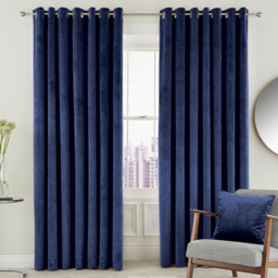 Helena Springfield Escala Lined Electric Blue Curtains 229 x 183cm - Size: W 229 x D 183cm - Wilko