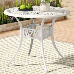 Living and Home White Round Bistro Coffee Table - Size: 73 x 90 x 90cm - Wilko - thumbnail 1