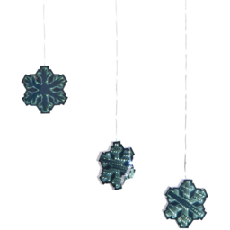 9 Piece Snowflake Infinity Curtain LightsBlue - Wilko - thumbnail 3
