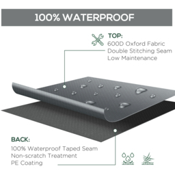 Outsunny Grey Outdoor Patio Furniture Cover 35 x 73 x 200cm - Size: 200 x 73 x 35cm - Wilko - thumbnail 6