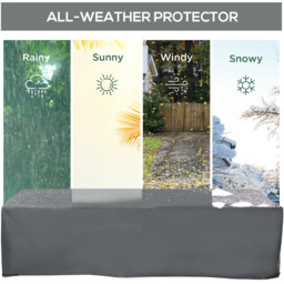 Outsunny Grey Outdoor Patio Furniture Cover 35 x 73 x 200cm - Size: 200 x 73 x 35cm - Wilko - thumbnail 5
