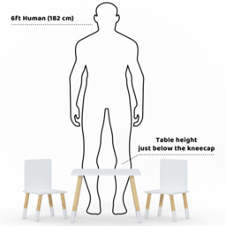 Kudl Kids 2 Seater White Snow Table and Chair Set - Size: 50 x 50 x 50cm - Kidsaw - Wilko - thumbnail 6
