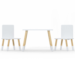 Kudl Kids 2 Seater White Snow Table and Chair Set - Size: 50 x 50 x 50cm - Kidsaw - Wilko - thumbnail 3