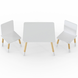 Kudl Kids 2 Seater White Snow Table and Chair Set - Size: 50 x 50 x 50cm - Kidsaw - Wilko - thumbnail 4